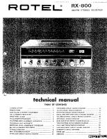 Rotel RX-800 - Technical manual 